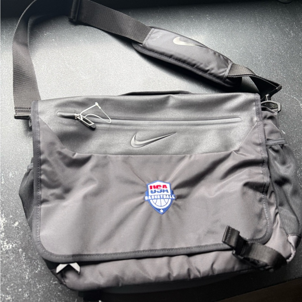 Nike Black and Gray Messenger Bag with Durable Design